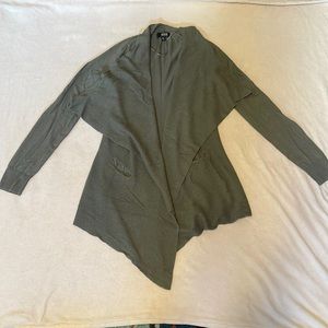 Olive ribbed handkerchief XS a.n.a. cardigan with pockets